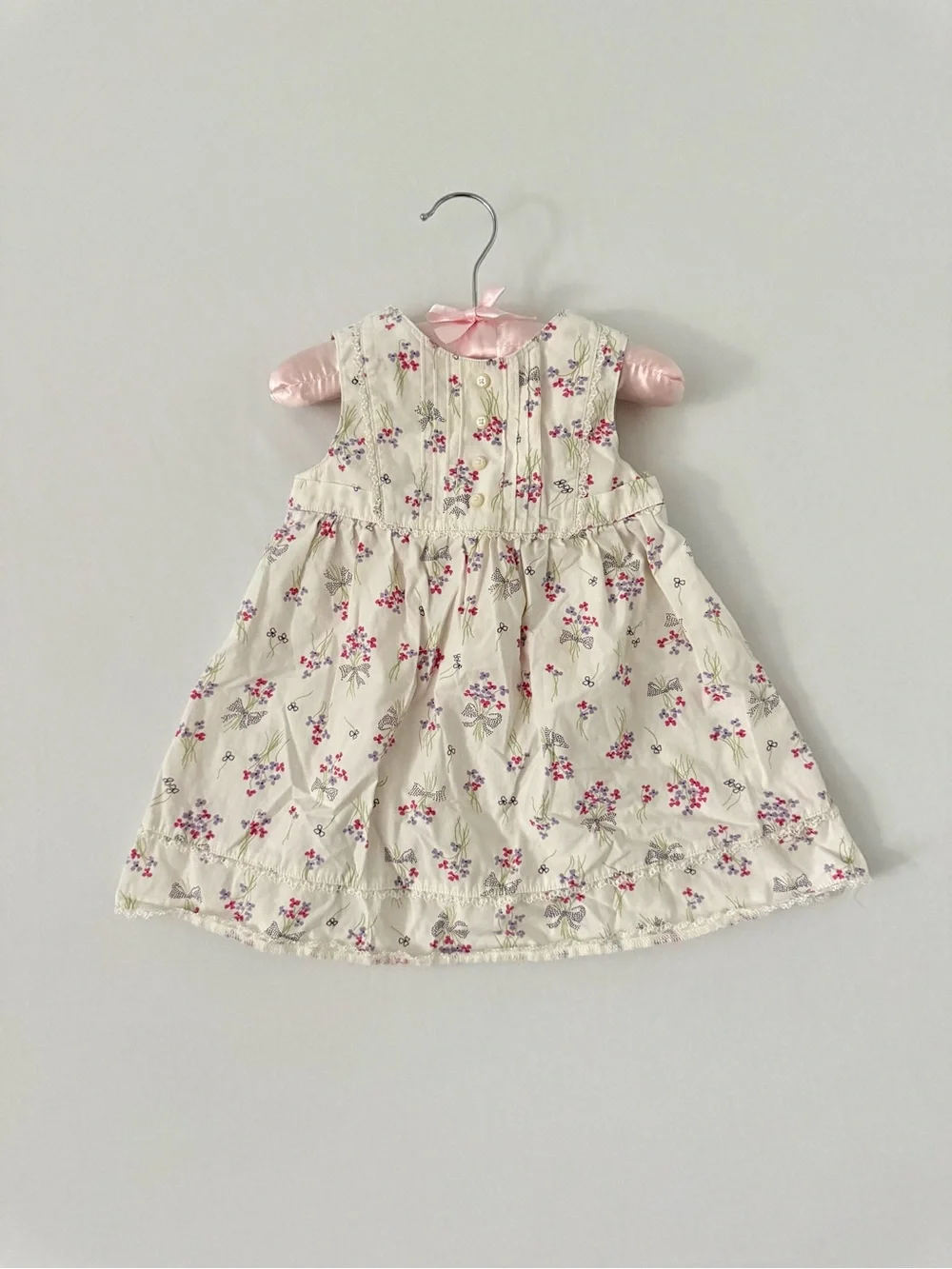 Gymboree 6-12m Cream Dress with Pink Floral Accents